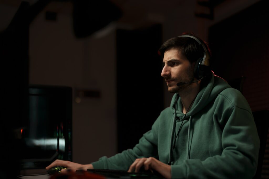 Gamer's Intense Focus